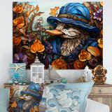 Blue and orange duck blooms Mosaic - Duck Canvas Wall Art