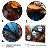 Blue and orange duck blooms Mosaic - Duck Canvas Wall Art