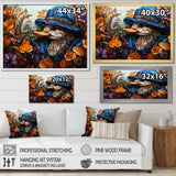 Blue and orange duck blooms Mosaic - Duck Canvas Wall Art
