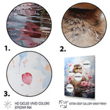 Cute Duck in Floral Elegance - Gray Duck Wall Art