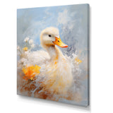 White and yellow Duck Feathered Elegance - White Duck Wall Art