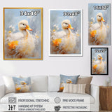 White and yellow Duck Feathered Elegance - White Duck Wall Art