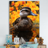 Brown and yellow baby duck at the lake - Duck Home Decor Art