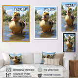 Yellow and green baby duck photo at the lake - Duck Bedroom Wall Art