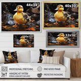 Yellow and black duck Feathered pond Elegance - Duck Wall Decor