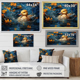 Minimalist Cute Mallard - Yellow Duck Wall Art