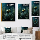 Midnight Misty Marsh duck - Duck Large Canvas Wall Art