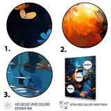 Blue and orange duck Morning Quack Lake - Duck Canvas Wall Art