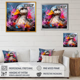 Colorful Neon duck Pond - Duck Canvas Wall Art