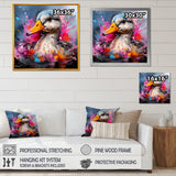Colorful Neon duck Pond - Duck Canvas Wall Art