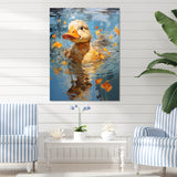 Yellow ducklings Pond Reflections - Duck Wall Art Prints