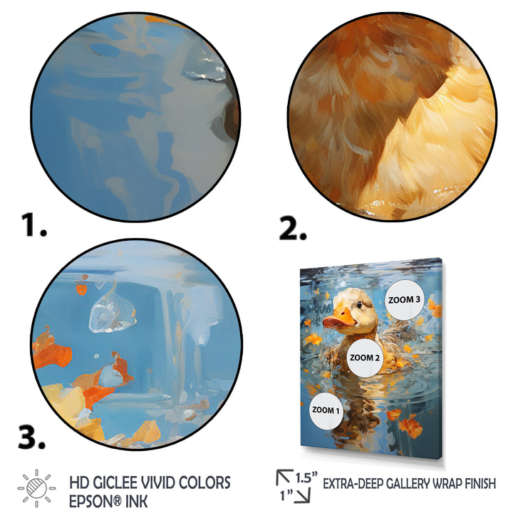 Yellow ducklings Pond Reflections - Duck Wall Art Prints