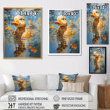 Yellow ducklings Pond Reflections - Duck Wall Art Prints