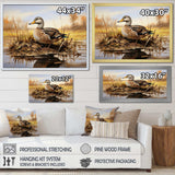 Waddling duck in the countryside I - Animals Canvas Wall Art