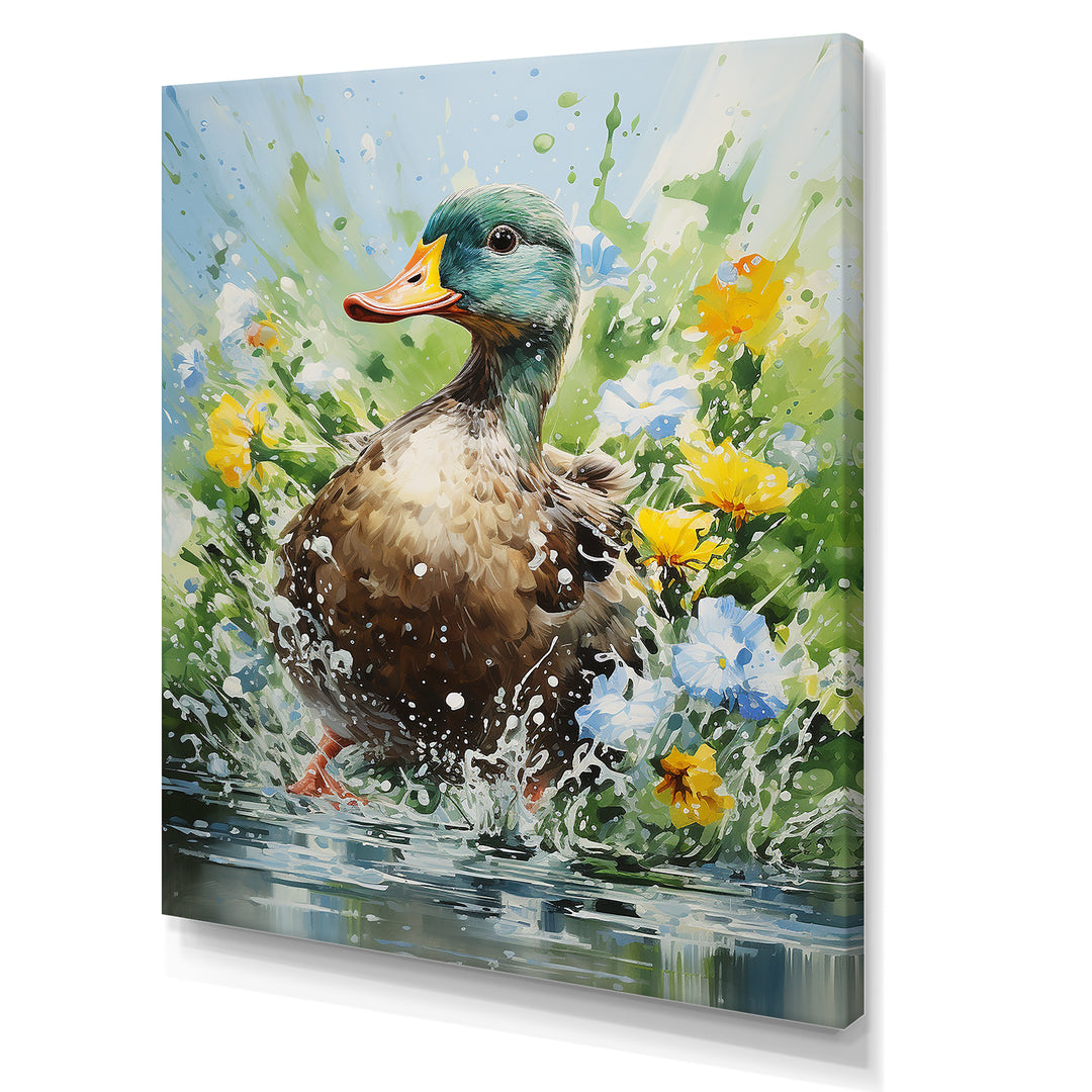 Duck Springtime Splash blooms - Duck Home Decor Art
