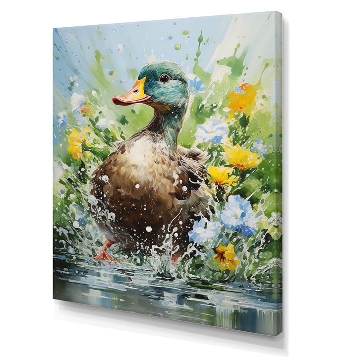 Duck Springtime Splash blooms - Duck Home Decor Art