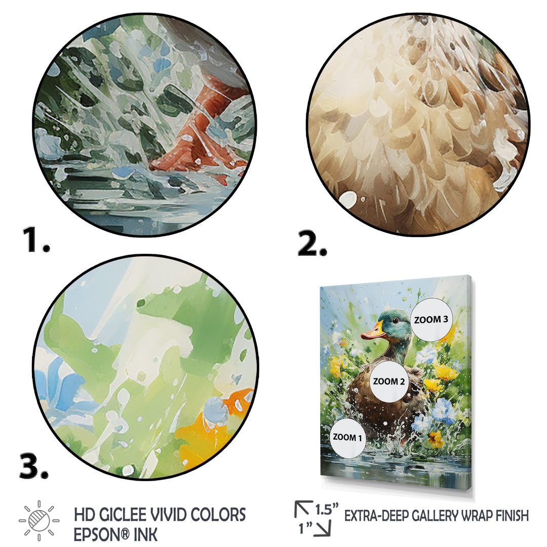 Duck Springtime Splash blooms - Duck Home Decor Art