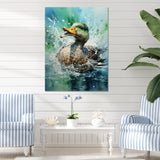 Duck Springtime Splash - Duck Living Room Wall Art