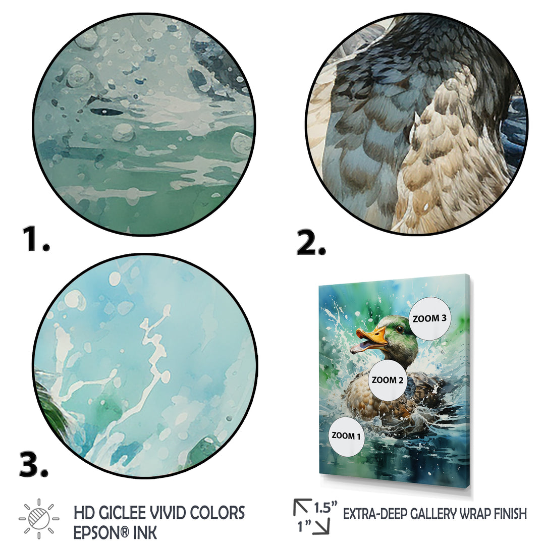 Duck Springtime Splash - Duck Living Room Wall Art