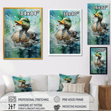 Duck Springtime Splash - Duck Living Room Wall Art