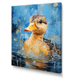 Splashing duckling wonder - Duck Canvas Wall Art