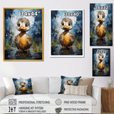 Cute blue and yellow duck for Nursery - Duck Wall Art Prints