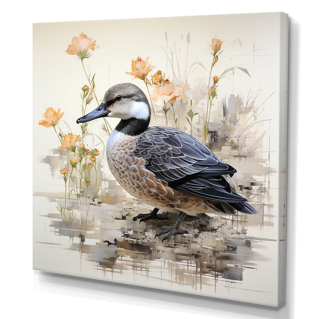 Vintage duck by the pond - Duck Wall Art Prints