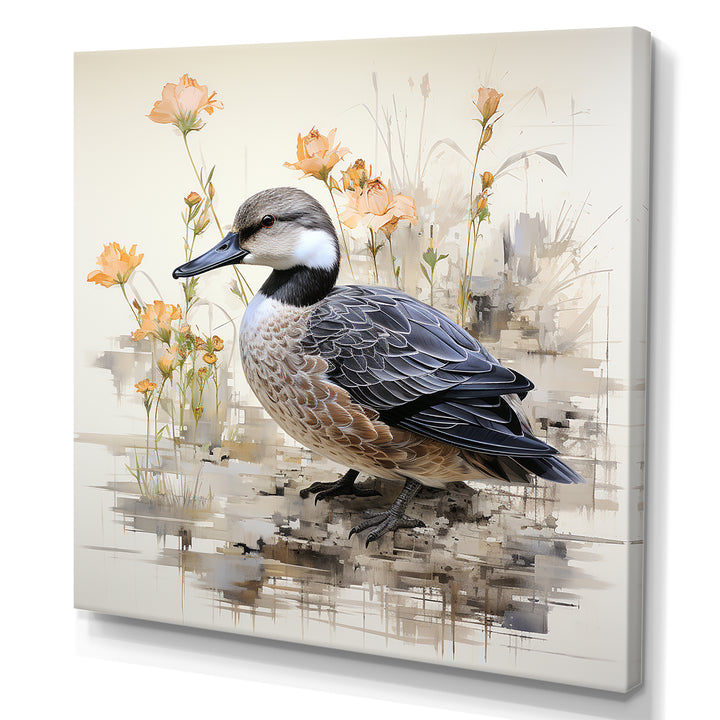 Vintage duck by the pond - Duck Wall Art Prints