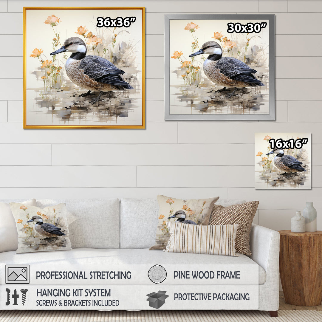 Vintage duck by the pond - Duck Wall Art Prints