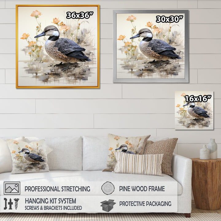 Vintage duck by the pond - Duck Wall Art Prints