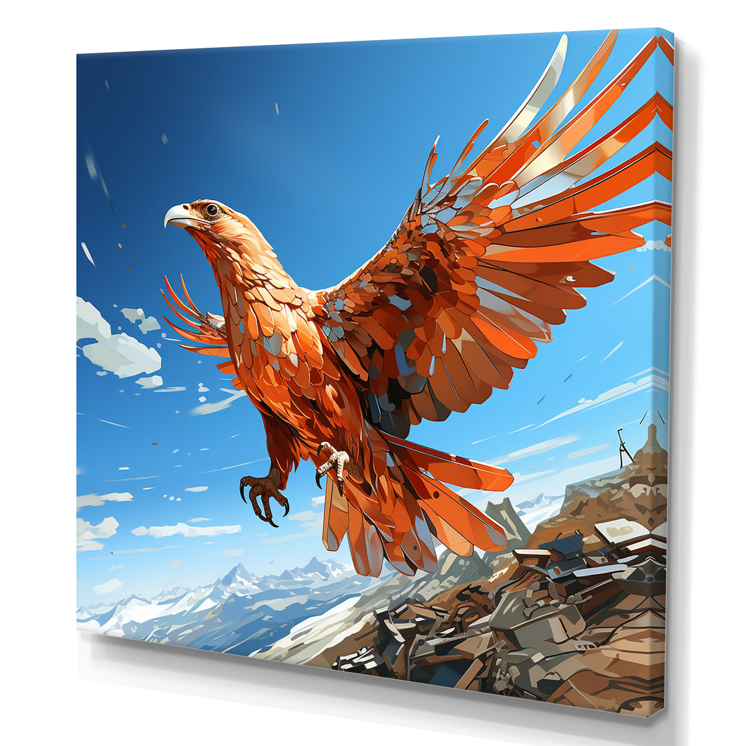 Majestic orange eagle Flight - Orange Eagle Wall Art