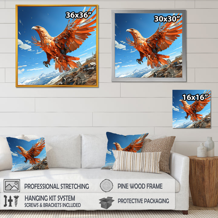 Majestic orange eagle Flight - Orange Eagle Wall Art
