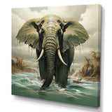 Grey Elephant Dreamscape - Elephant Large Canvas Wall Art