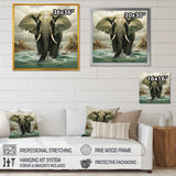 Grey Elephant Dreamscape - Elephant Large Canvas Wall Art