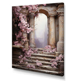 Ancient Ruins door to Even blooms - Fashion Canvas Wall Art