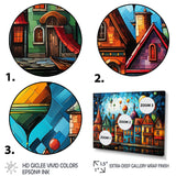 Fantasy air ballon village I - Hot Air Balloon Canvas Wall Art