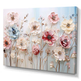 White and pink Floral Wonderland - Floral Canvas Wall Art