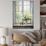 Countryside Calm blooms farm windows I - Farm Canvas Wall Art