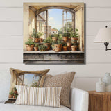 Italian poteries window Charm - Farm Canvas Wall Art