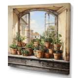 Italian poteries window Charm - Farm Canvas Wall Art