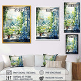 Green and blue countryside window Charm II - Farm Canvas Wall Art