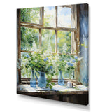 Green and blue countryside window Charm III - Farm Canvas Wall Art