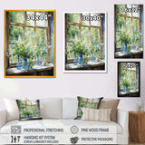 Green and blue countryside window Charm III - Farm Canvas Wall Art