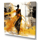 Black and yellow wind fashion woman  - Fashion Canvas Wall Art