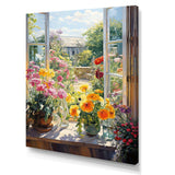 summer flowers window view at the farm I - Floral Canvas Wall Art