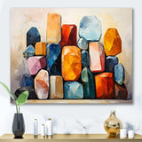 Mystical religion Stones enigmatic relics collage I - Spiritual Canvas Wall Art