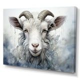 White Grazing Goat portrait - Goat Wall Art Prints