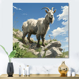 Mountain goat portrait adventure - Goat Framed Canvas Art