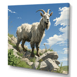 Mountain goat portrait adventure - Goat Framed Canvas Art