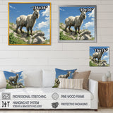 Mountain goat portrait adventure - Goat Framed Canvas Art